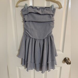 Strapless drop waist dress